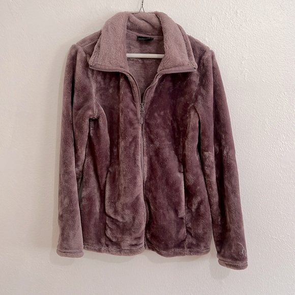 33• Heat Size Small Mauve Teddy Cozy Soft Faux Fur Zip Up Funnel Neck Jacket - Picture 2 of 7